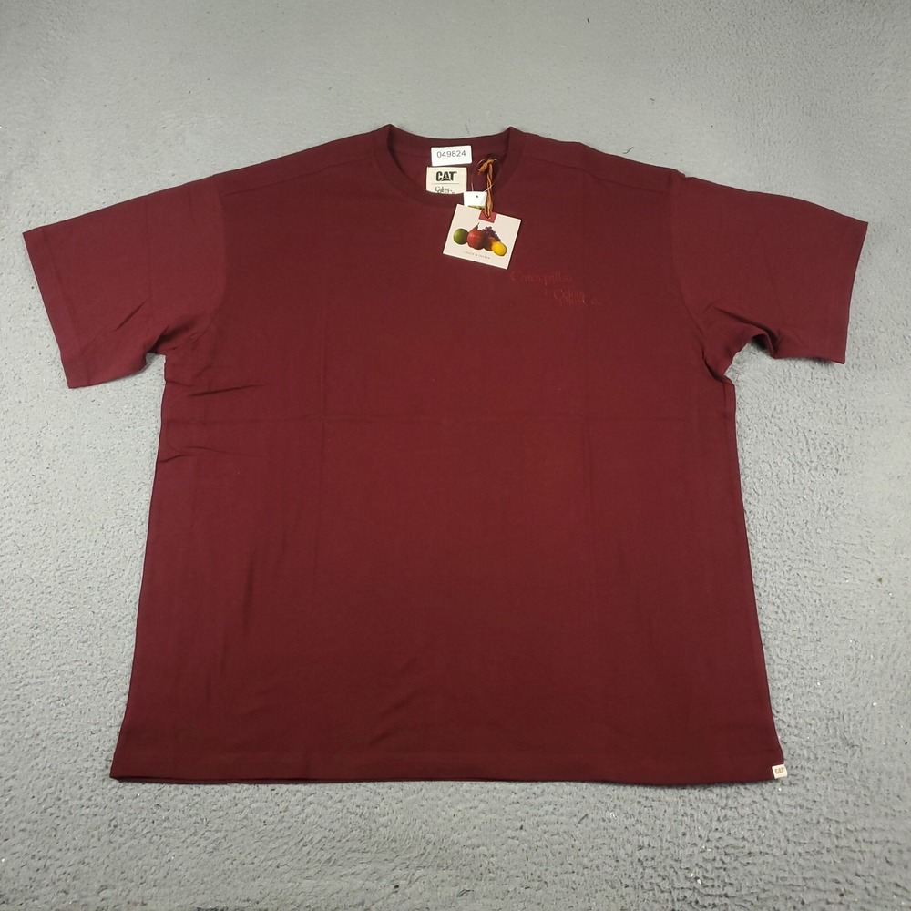 CAT X Colour Plus Co T Shirt Mens Size XL Red Casual Short Sleeve
